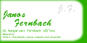 janos fernbach business card